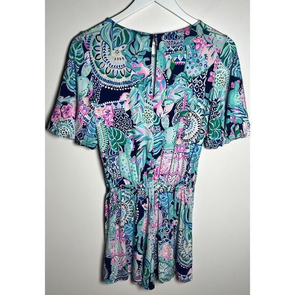 Lilly Pulitzer Britton Romper in Lookin Sharp Preppy Colorful Beachy Size XS - Picture 5 of 12